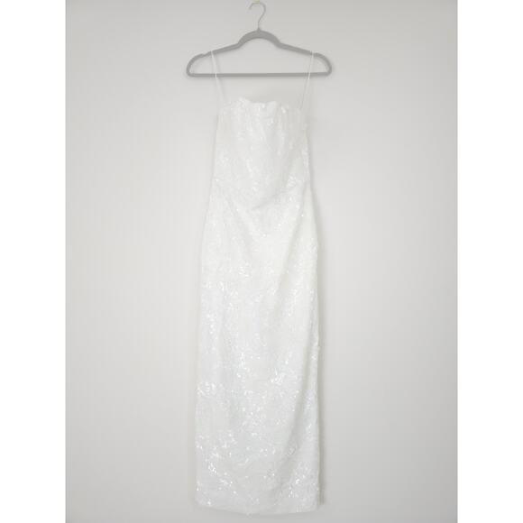 Helsi White Leslie Strapless Sequin Lace Column Midi Dress Sz Medium NWT - Picture 2 of 8